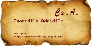 Csordás Adrián névjegykártya