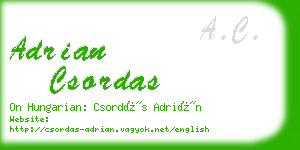 adrian csordas business card